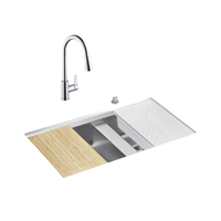 KOHLER 科勒 艾歌系列 K-36356T-P-NA+25981T-4-CP 不锈钢水槽+艾瑞龙头 820*450*200mms