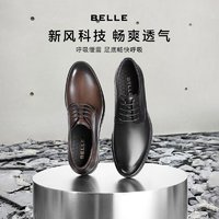 BeLLE 百丽 男鞋商务皮鞋新缓震舒适职场正装鞋8AA01CM3 黑色-内增高 38