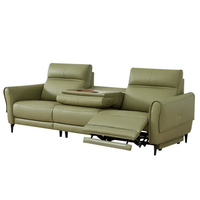  顾家家居 KUKA  90.DK.6099B 电动功能皮沙发 三人位左电动带几 暗林绿 零靠墙款