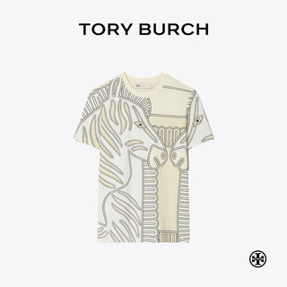 Tory Burch 汤丽柏琦 斑马印花短袖T恤衫TB 160585 蓝色 Zebra 印花 420 XXS