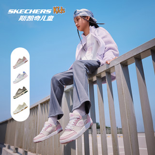 Skechers斯凯奇儿童校园休闲低帮板鞋女童春秋复古潮流运动鞋 女童/自然色/多彩色/NTMT 34码