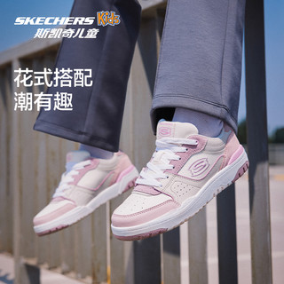 Skechers斯凯奇儿童校园休闲低帮板鞋女童春秋复古潮流运动鞋 女童/自然色/多彩色/NTMT 39码