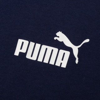 彪马（PUMA）短袖男装 24夏季运动服训练半截袖上衣透气圆领短袖t恤男 蓝色纯棉/经典款LOGO L/180/100A