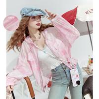 【多巴胺系列】2024年春秋款扎染印花开衫外套女薄款短外套