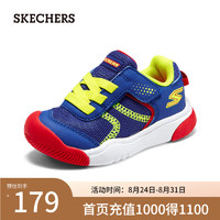 斯凯奇（Skechers）幼童鞋小童潮流透气百搭舒适护趾鞋407321N 蓝色/多彩色/BLMT 21码