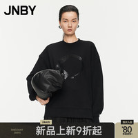 江南布衣 JNBY24秋卫衣宽松圆领长袖5O8413560 001/本黑 M