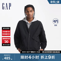 Gap男女装2024初秋新款刺绣图案飞行员夹克工装多口袋外套636691