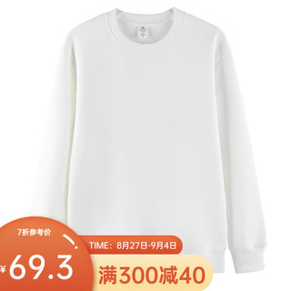 凡客诚品（VANCL）320克棉质复合牛奶丝圆领卫衣 白色 4XL