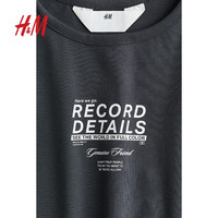 H&M2024秋季童装大童女童长袖上衣1237397 深灰色/Record Details 150/76