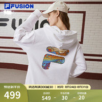 斐乐（FILA） FUSION潮牌连帽卫衣款秋时尚宽松男女装针织连帽上衣 标准白-WT 165/88A/S