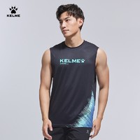 KELME /卡尔美 运动背心男春夏季跑步透气无袖t恤潮流坎肩 黑色 S/165