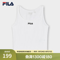 FILA 斐乐女子针织背心2024夏季时尚休闲防晒修身小上衣 标准白-WT 185/100A/XXXL