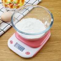 CHANGXIE 长协电子 高精度家用电子秤迷你厨房称重克数秤电子克重称烘焙辅食调料克秤食物秤烘培克度称量便携 中文版3kg/1g (托盘+量杯)