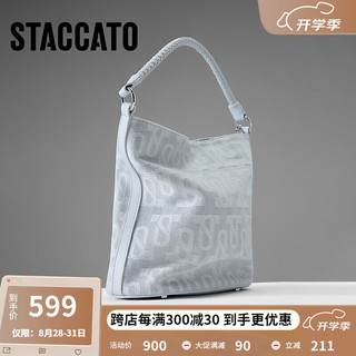 STACCATO 思加图 2024春季水桶包托特包小方包手提包单肩斜挎包优雅X3162AX4 海水蓝 F