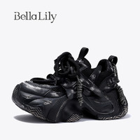 Bella Lily BellaLily2024秋季新款韩版厚底老爹鞋女时尚休闲运动鞋增高鞋