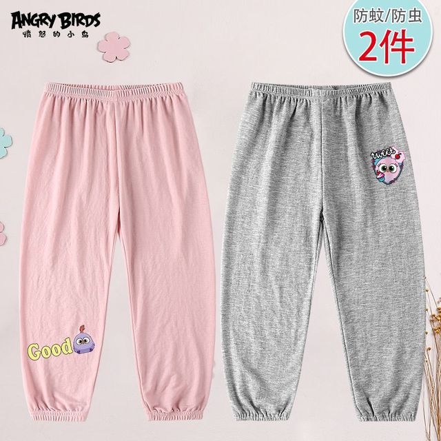 ANGRY BIRDS 愤怒的小鸟 薄款儿童轻薄透气动漫童趣抖抖裤外穿纯色防蚊裤