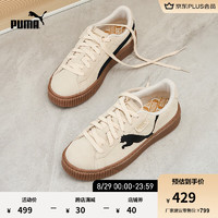 PUMA 彪马 女子复古休闲鞋 SUEDE PLATFORM 397233 雪白色-黑色-米白色-02 38