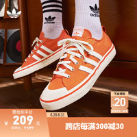 adidas NIZZA RF 74经典运动帆布鞋男子阿迪达斯三叶草HQ8565 橙色/汉玉白/蓝色 40.5