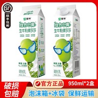 蒙牛绿色心情生牛乳绿莎莎950ml*2盒低温饮品营养早餐