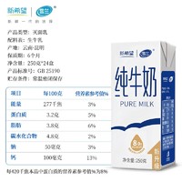 新希望 三人成团 12月新希望纯牛奶250g*24盒 蛋白质3.2