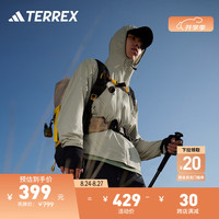 adidas抗风透湿疏水UPF50+户外皮肤衣防晒衣男阿迪达斯TERREX 淡灰 XL