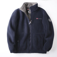 出口挪威！功能性户外防寒！有大码！秋冬保暖摇粒绒抓绒衣外套潮 藏青色 2XL【200-220斤】