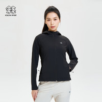 KOLON SPORT/可隆针织夹克 女子户外休闲TRICOT凉感防晒运动外套 LKJK4MN152-BK 黑色 XS