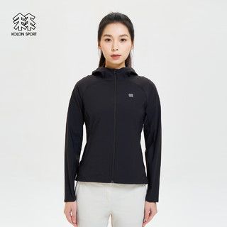 KOLON SPORT/可隆针织夹克 女子户外休闲TRICOT凉感防晒运动外套 LKJK4MN152-BK 黑色 2XL