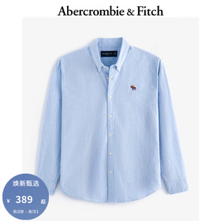 ABERCROMBIE & FITCH男装 24秋季时尚经典小麋鹿翻领长袖牛津衬衫KI125-4285 天蓝色 XXL (185/124A)