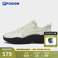 FILA FUSION斐乐潮牌CONCH DX机能潮鞋女2024秋海螺鞋跑步鞋 奶白/朴灰-GM 40