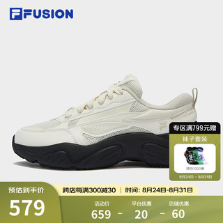 FILA FUSION斐乐潮牌CONCH DX机能潮鞋女2024秋海螺鞋跑步鞋 奶白/朴灰-GM 39