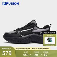 FILA FUSION斐乐潮牌CONCH DX机能潮鞋女2024秋海螺鞋跑步鞋 黑/银器灰-BS 36