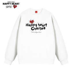 charlesjangshappyheart查尔斯桃心圆领卫衣男2024新款春秋季字母印花