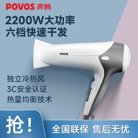 百亿补贴：POVOS 奔腾 电吹风2200W大功率大风量快干护发家用发廊大学生宿舍吹风筒