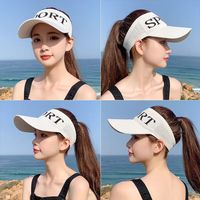巢搭 防晒帽女空顶夏季针织遮阳帽户外跑步鸭舌帽太阳帽 白色1个