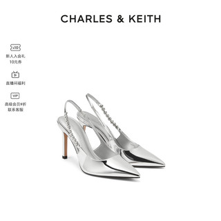 CHARLES & KEITH 23春夏新款CK1-60280377时尚链条尖头高跟凉鞋女