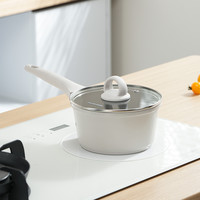 新思特 Secite 0涂层高纯钛 宝宝辅食小奶锅煮面一人食雪平不粘汤锅电磁炉燃气灶