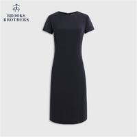 限尺码：Brooks Brothers 女士春秋新简约休闲圆领纯色短袖连衣裙