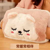 MuTing 牧汀 热水袋充电暖水袋女生可爱暖手袋暖手暖宝宝可拆洗注水防爆暖腰 可拆洗柔性毛绒粉小猫