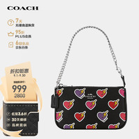 COACH 蔻驰 女士小号手提包单肩包小方包黑色印花拼色CW452SVA47