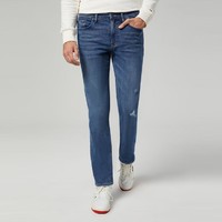 TOMMY HILFIGER Tommy Jeans男装潮流破洞刺绣旗标中腰紧身水洗牛仔裤DM0DM15107