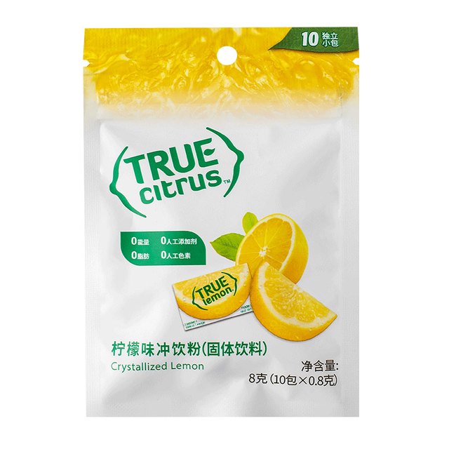 True Citrus 美国True lemon无糖0卡0脂柠檬橘子粉固体饮料浓缩冲剂冲饮果汁粉