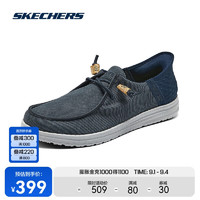 SKECHERS 斯凯奇 男鞋2024年夏季一脚蹬休闲鞋简约舒适帆布鞋210952