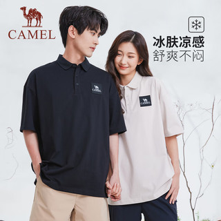 骆驼（CAMEL）户外速干短袖polo衫男宽松上衣专业防晒落肩设计T恤 A14BZ11104 橡木灰 XXXL