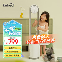 KEHEAL 科西逸尔 科西（KEHEAL） 负离子无叶风扇家用 落地扇 办公室低音低噪遥控 空气循环净化电风扇 A4-W 禅意白