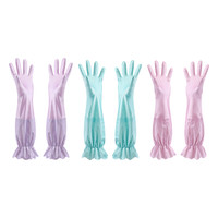 suea 舒意 加绒加厚家务洗碗手套厨房橡胶乳胶家用洗衣服防水塑胶家务耐用女