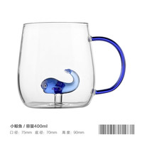 WVII 立体动物耐热玻璃杯带把水杯咖啡杯女夏季可爱情侣办公室马克杯子
