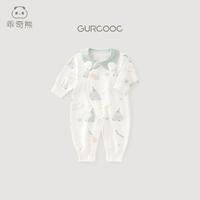 男女宝宝可爱长袖连体衣春秋季娃娃领哈衣爬服婴儿家居纯棉睡衣服