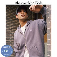 ABERCROMBIE & FITCH男装女装情侣装24秋新经典小麋鹿抓绒全拉链连帽卫衣KI122-4257