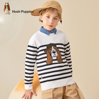 暇步士（Hush Puppies）童装儿童男女中性大童秋季柔软舒适时尚百搭线衣 本白C 140cm